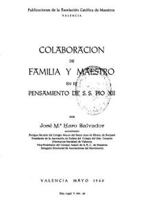Portada Colaboración Familia y Maestro 1960